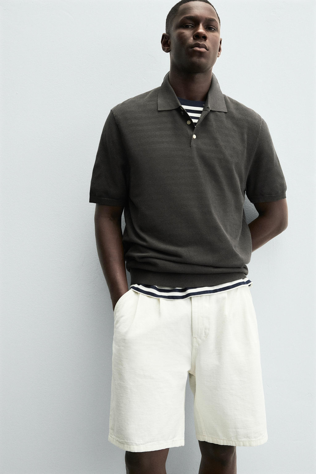 TEXTURED KNIT POLO SHIRT - Zara фото 5