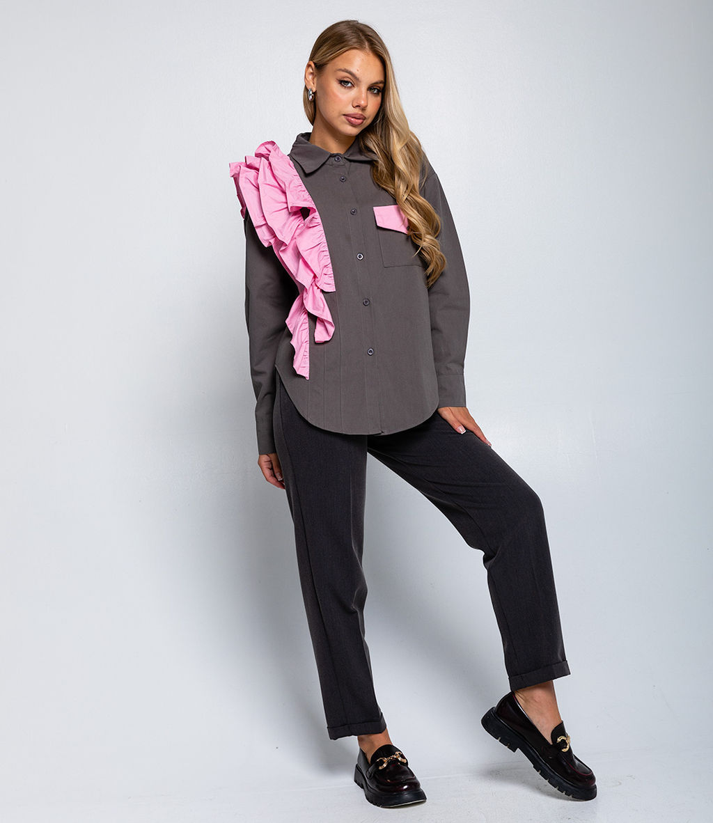 Рубашка #КТ2666, хаки - Dommod фото 4