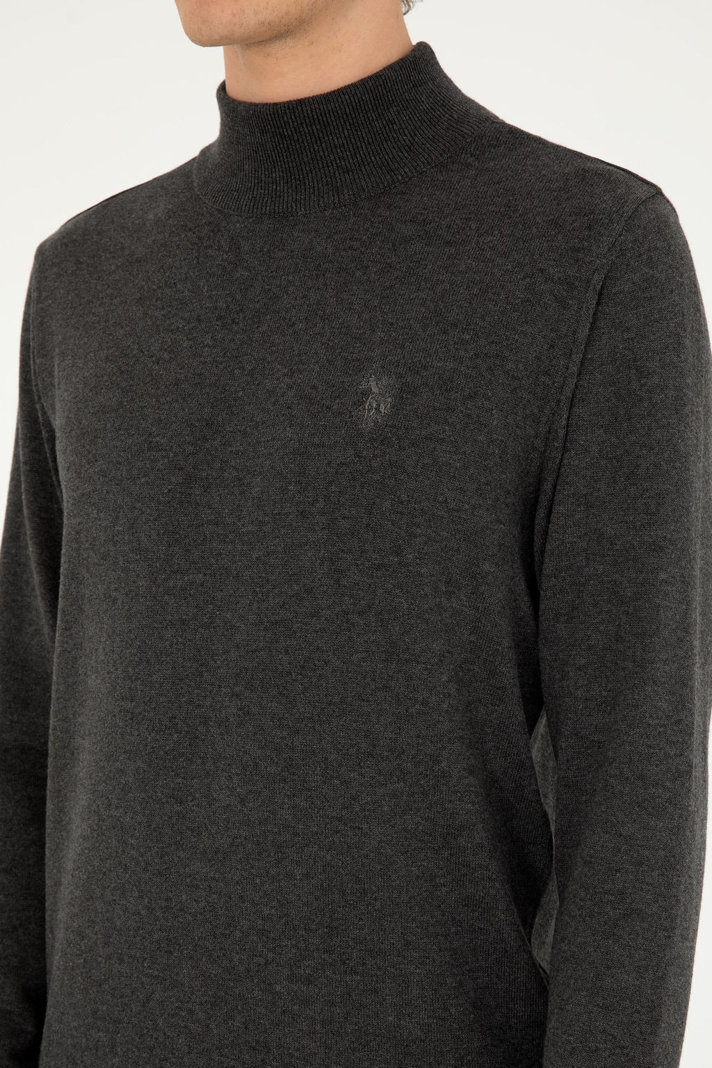 Мужской базовый свитер антрацитового меланжа Неожиданная скидка в корзине - U.s. polo assn фото 7