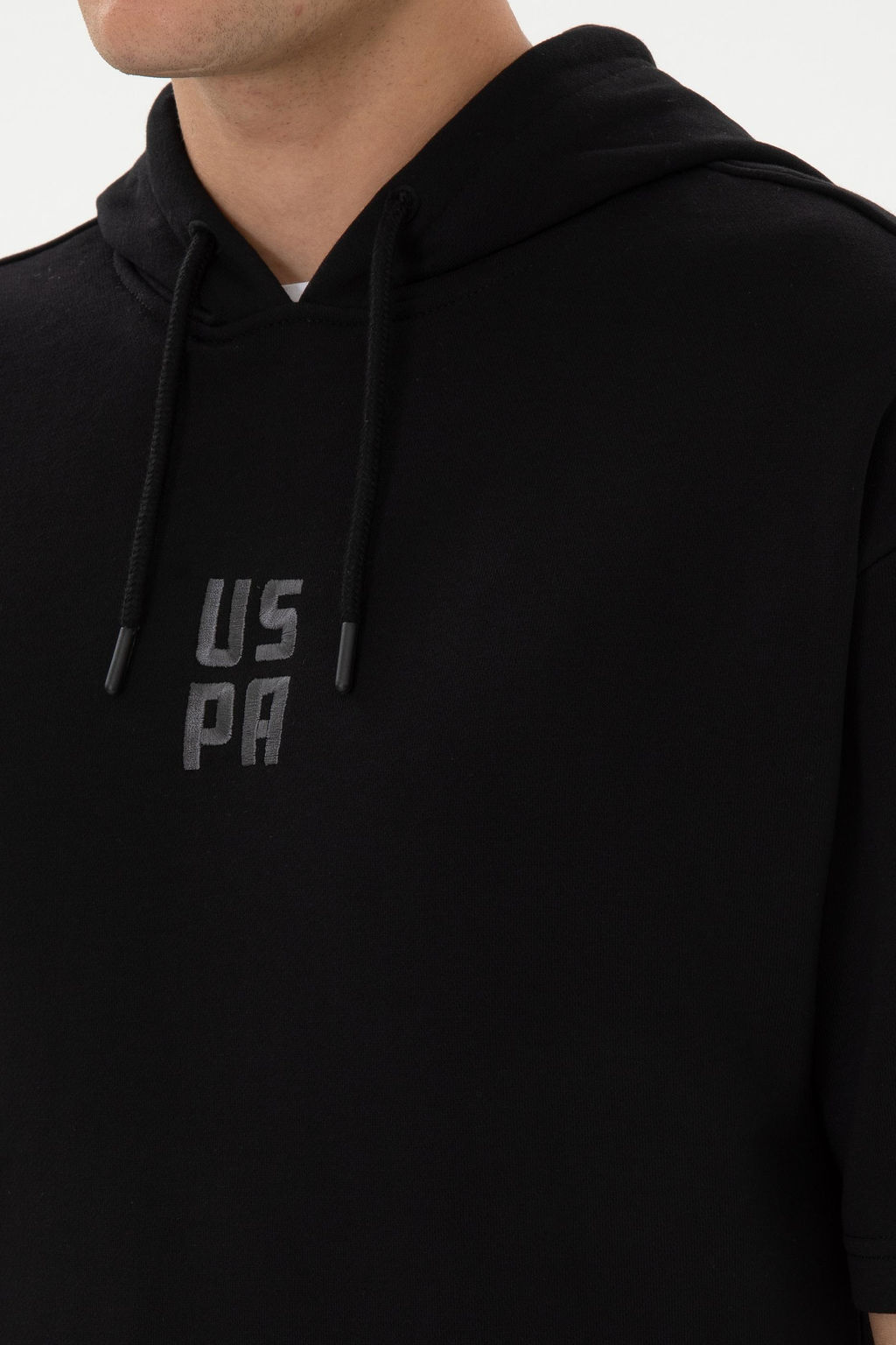 Erkek Comfort Fit Kap__onlu K_sa Kollu Siyah Sweatshirt - U.s. polo assn фото 7