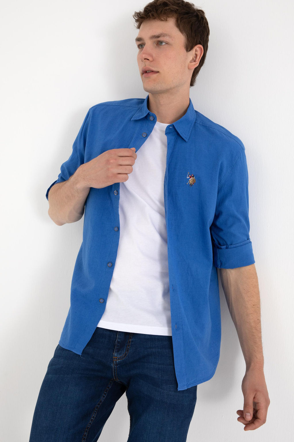 Erkek _ndigo Uzun Kollu Basic G_mlek Sepette S_rpriz _ndirim - U.s. polo assn фото 3