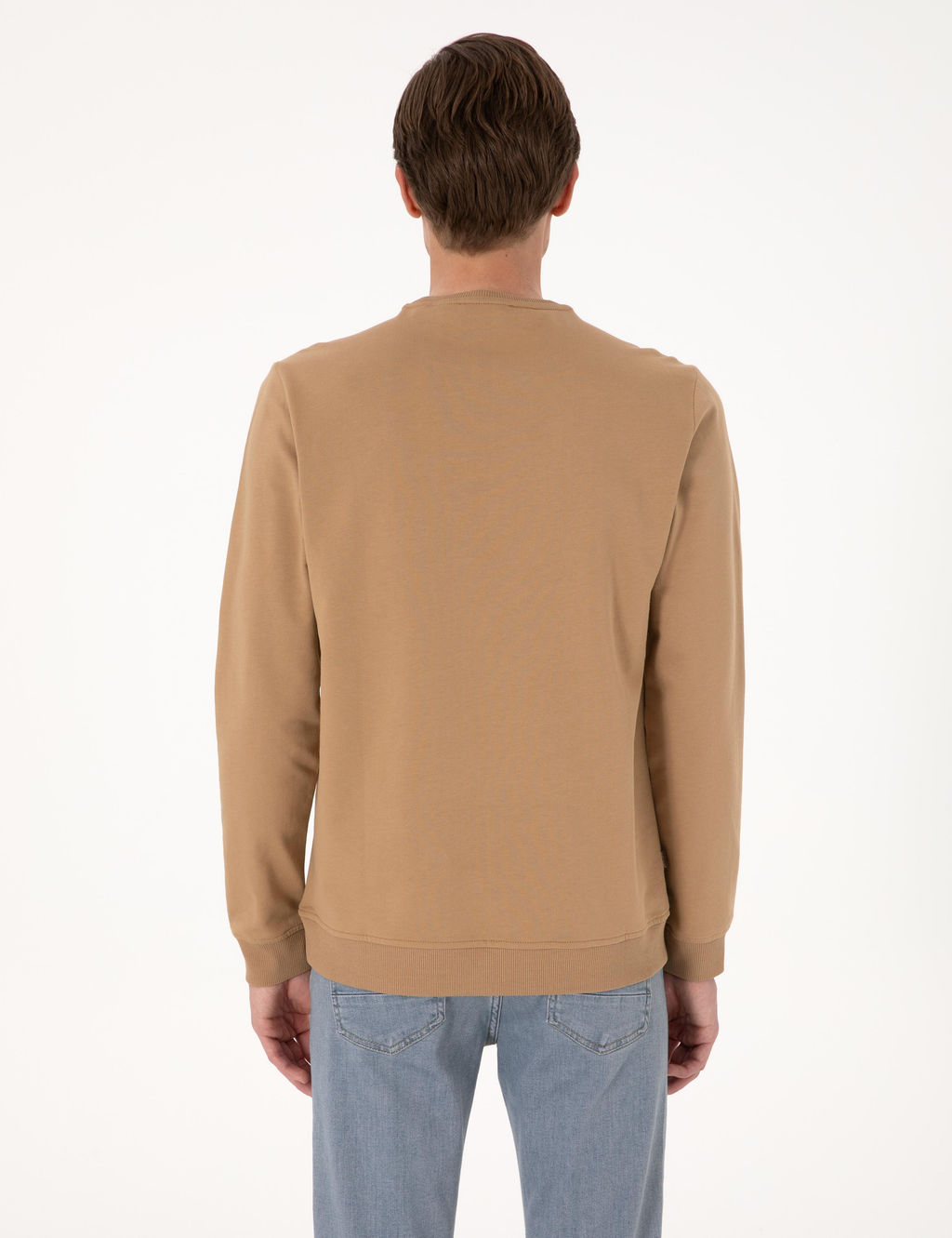 A__k Kahverengi 2 _plik Regular Fit Bisiklet Yaka Basic Sweatshirt - Pierre cardin фото 5