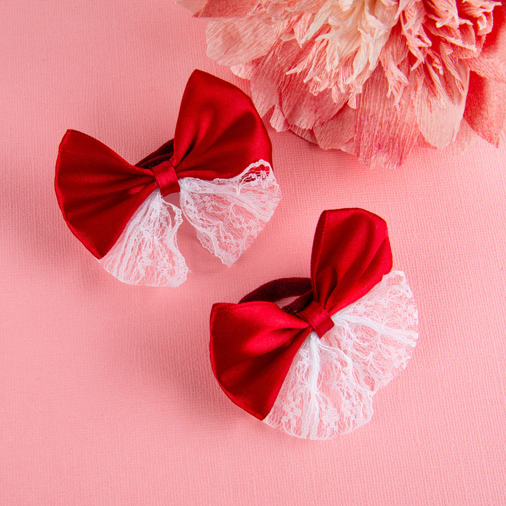 CHERRY MARY DR07091 Набор резинок для волос 5 х 2 шт. №01 бело-бордовый  фото 5