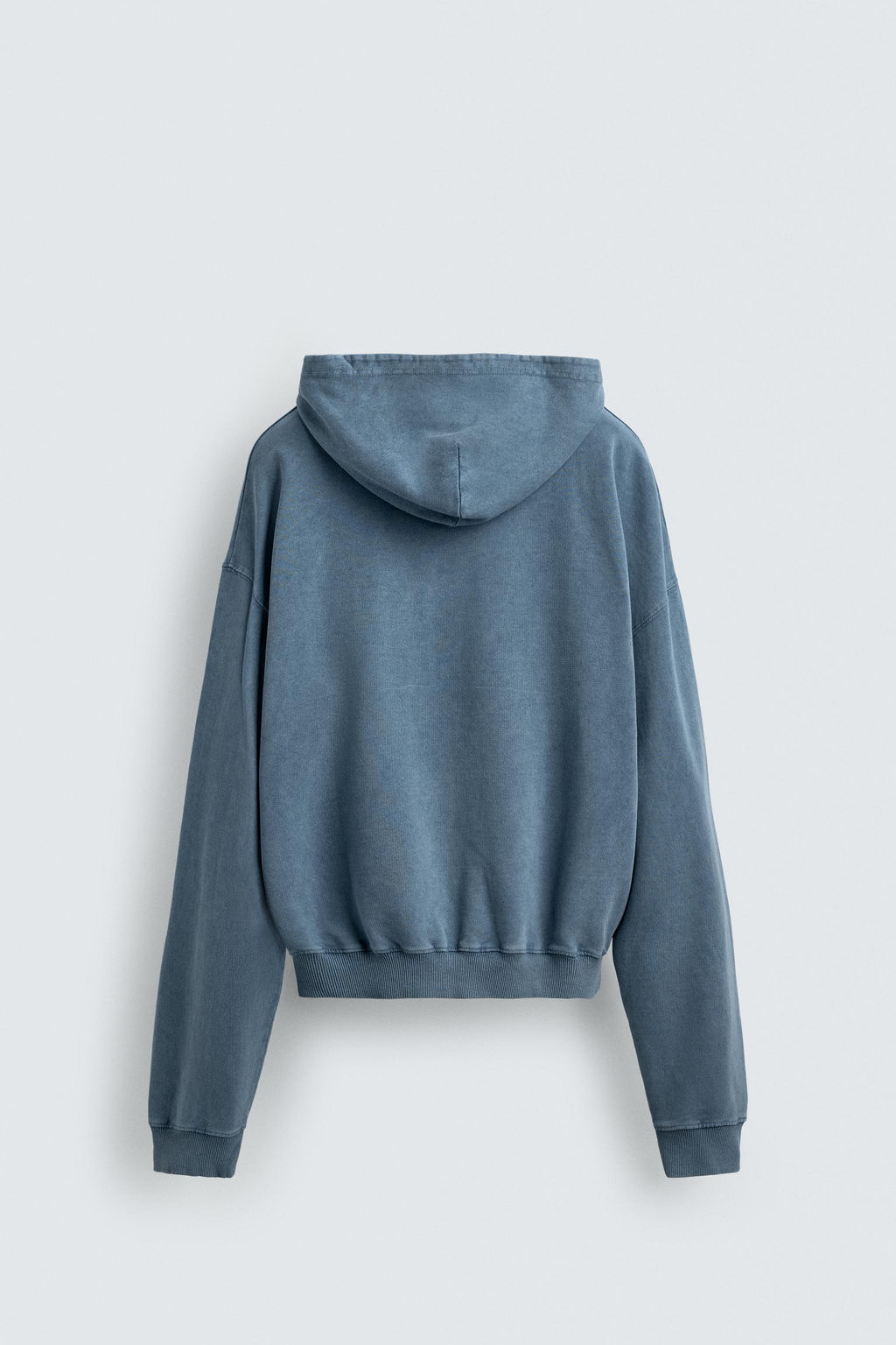 SUDADERA LAVADA TEXTO ESTAMPADO / Azulado - Zara фото 7