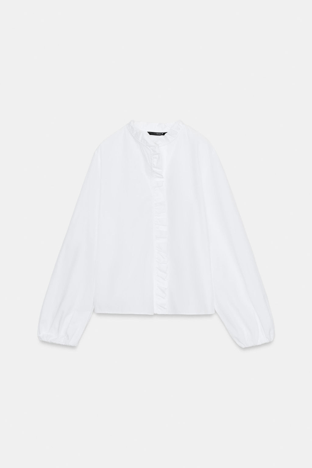 RUFFLED POPLIN BLOUSE - Zara фото 5