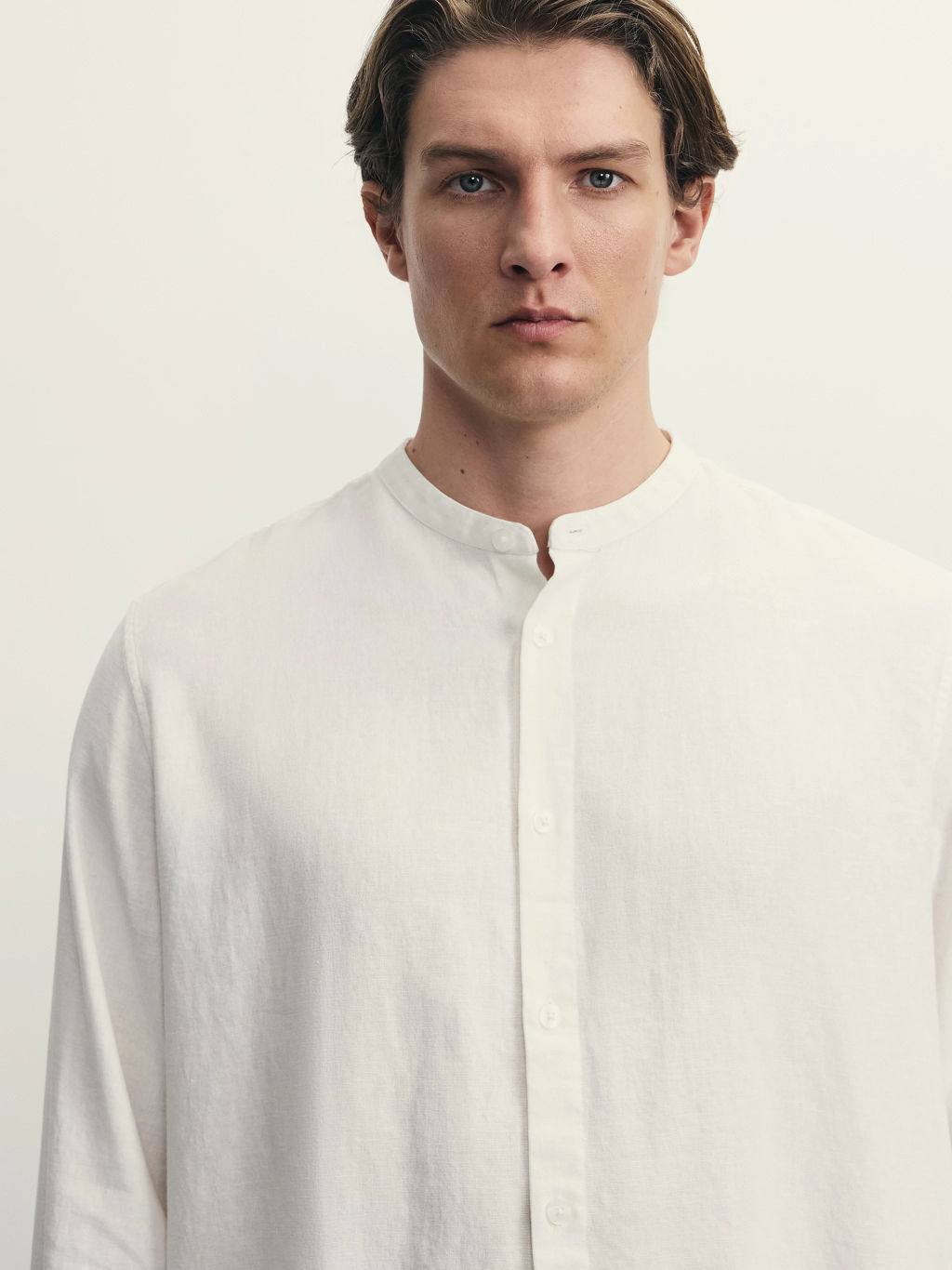 Рубашка regular fit со льном / Zarina  фото 6