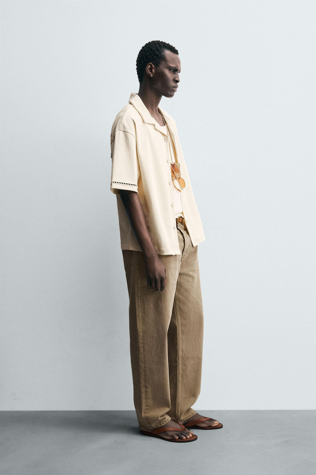 COMFORT SHIRT WITH OPENWORK DETAIL - Zara фото 4