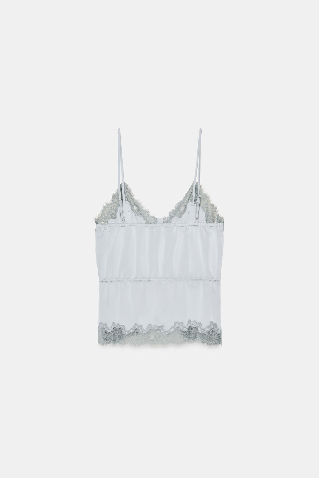 SATIN TOP WITH LACE TRIM - Zara фото 7
