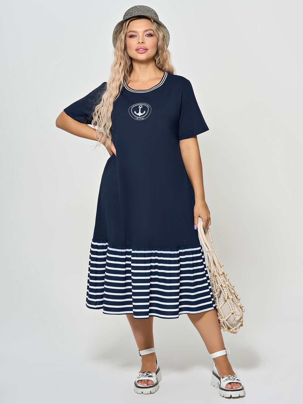 Платье 0387-1с темно-синий