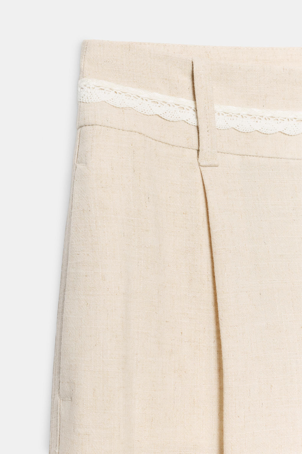 BERMUDA LARGA PUNTILLA CON LINO / Crudo - Zara фото 7