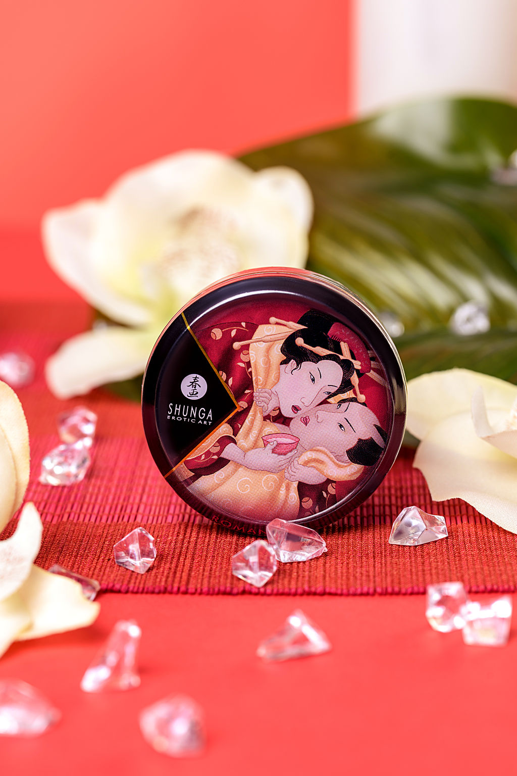 Массажное аромамасло в виде свечи Shunga Романтика.Шампанское и клубника (Romance), 30 мл