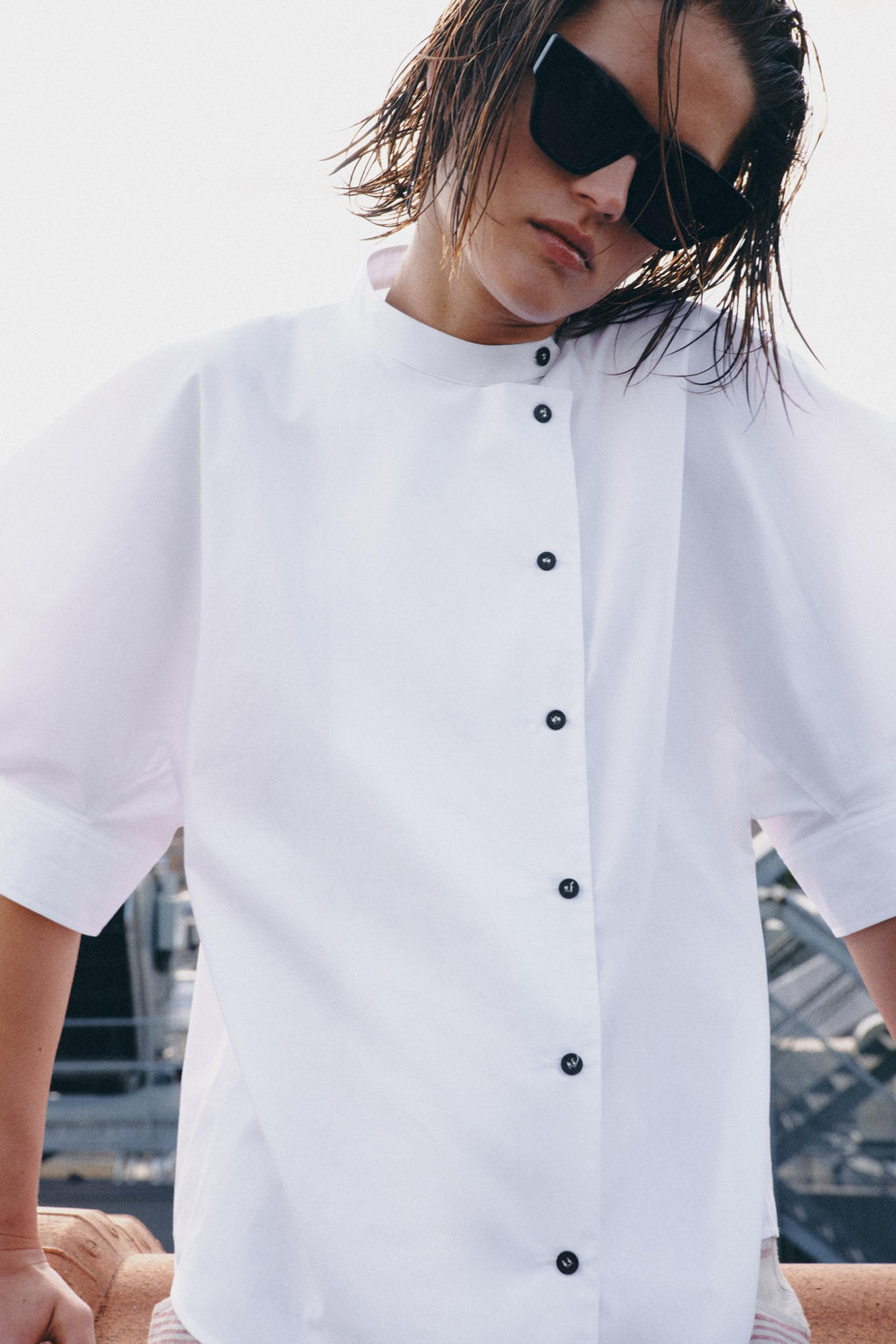 CAMISA POPEL?N BOTONES ZW COLLECTION / Blanco - Zara фото 3
