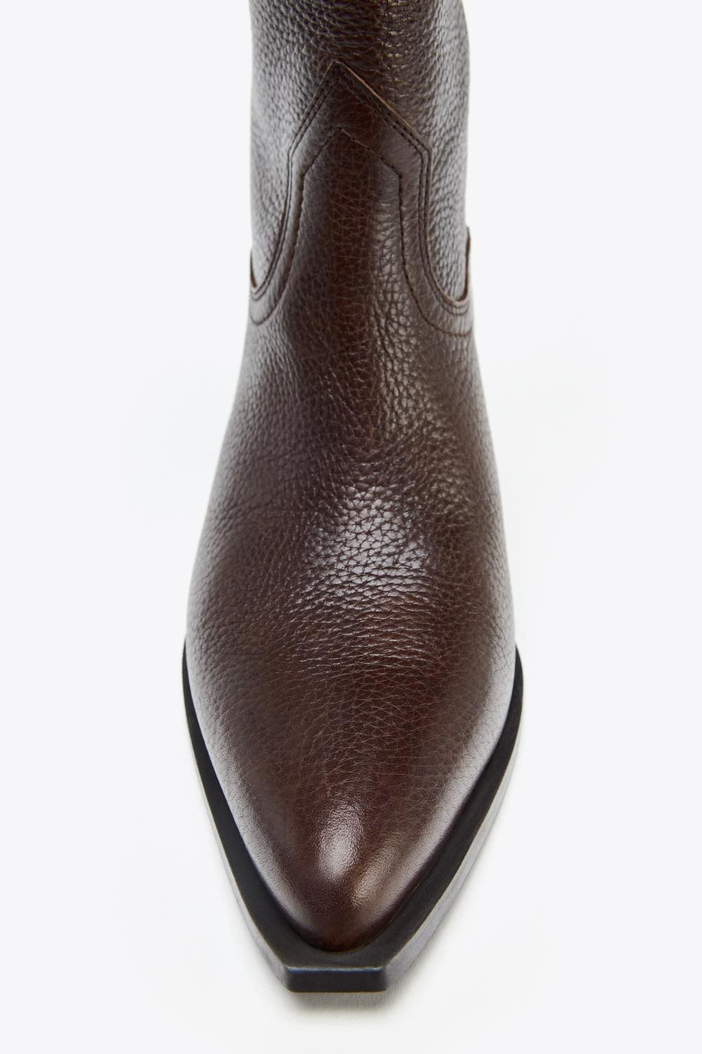 LEATHER KNEE-HIGH BOOTS - Zara фото 8