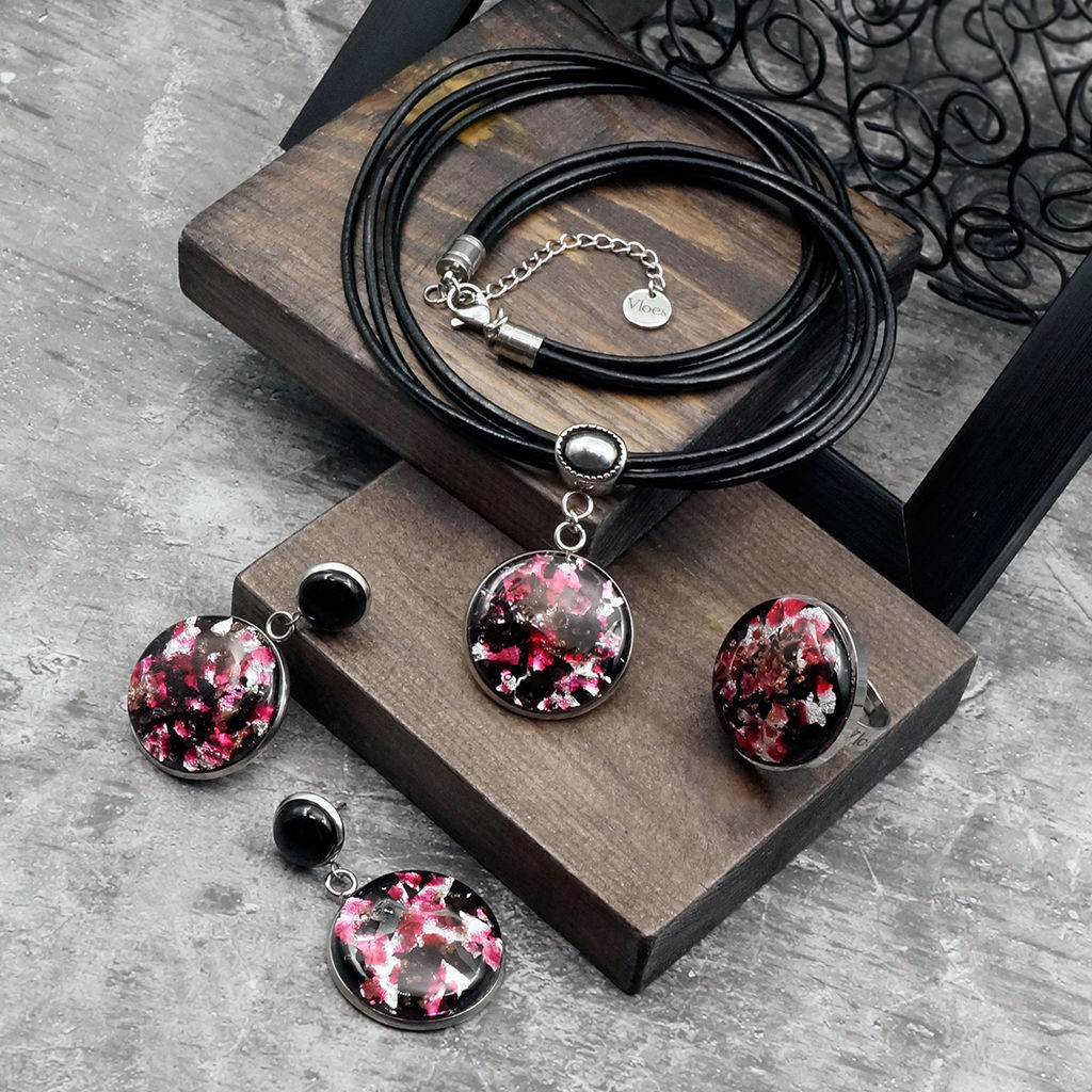 Серьги из муранского стекла RUBY DAWN LS2990