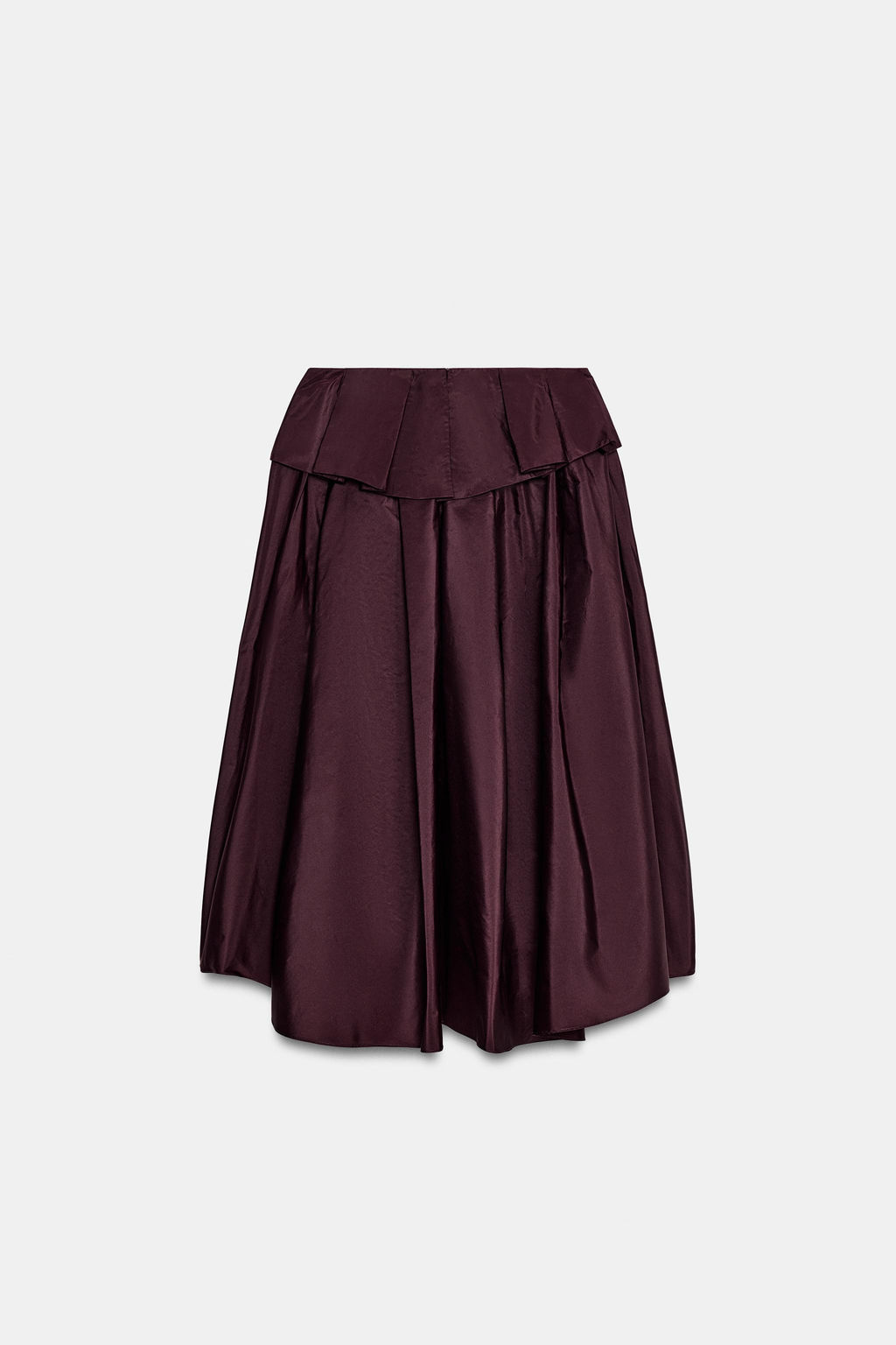 FALDA MIDI VOLUMEN / Burgundy - Zara фото 6
