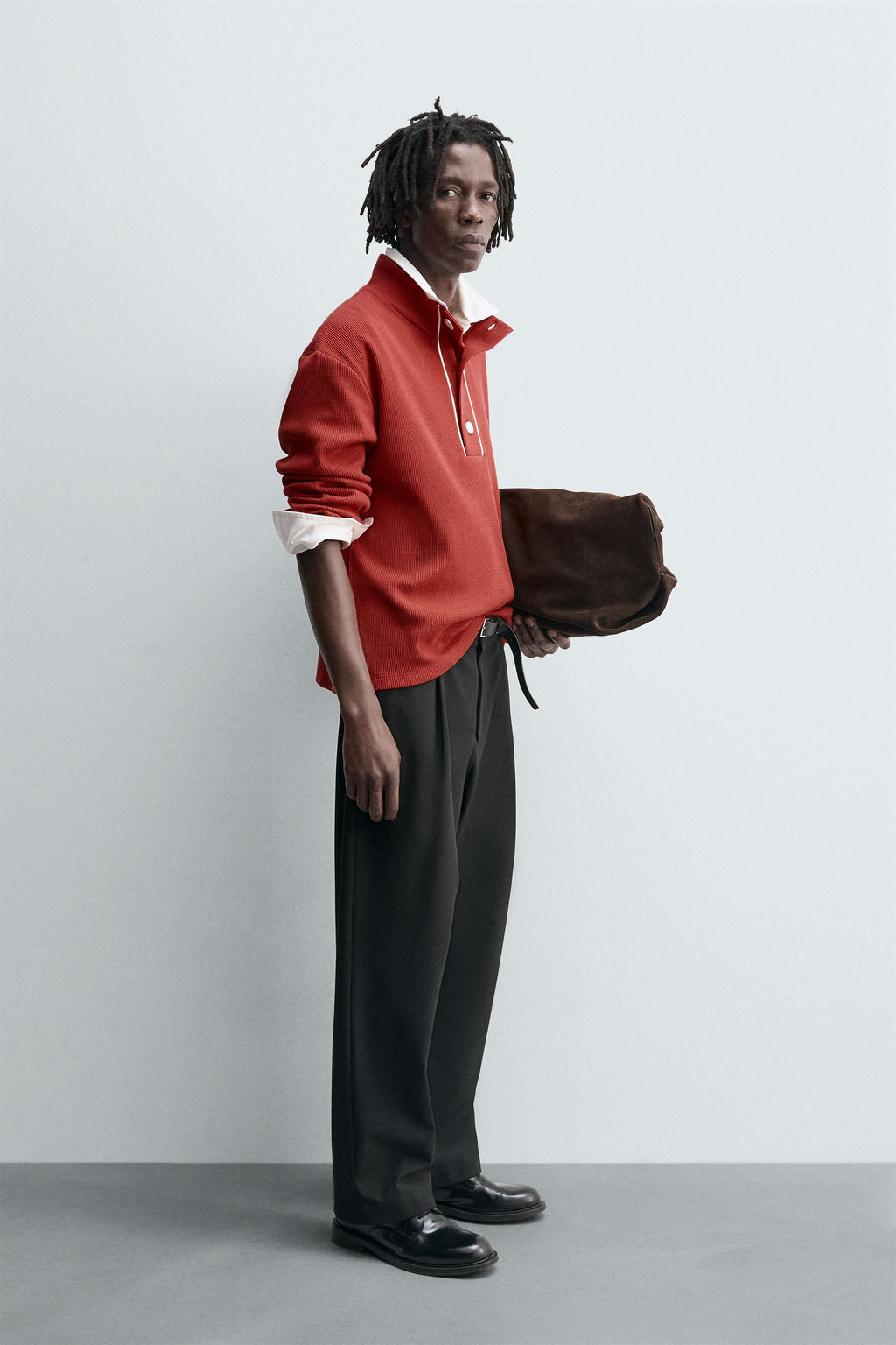 CONTRAST TEXTURED POLO SHIRT - Zara фото 4