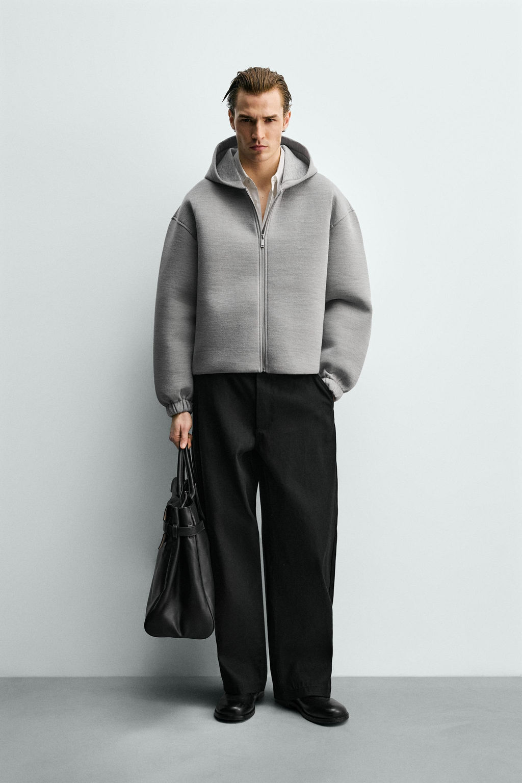 COMPACT BOXY FIT ZIP-UP SWEATSHIRT - Zara фото 9