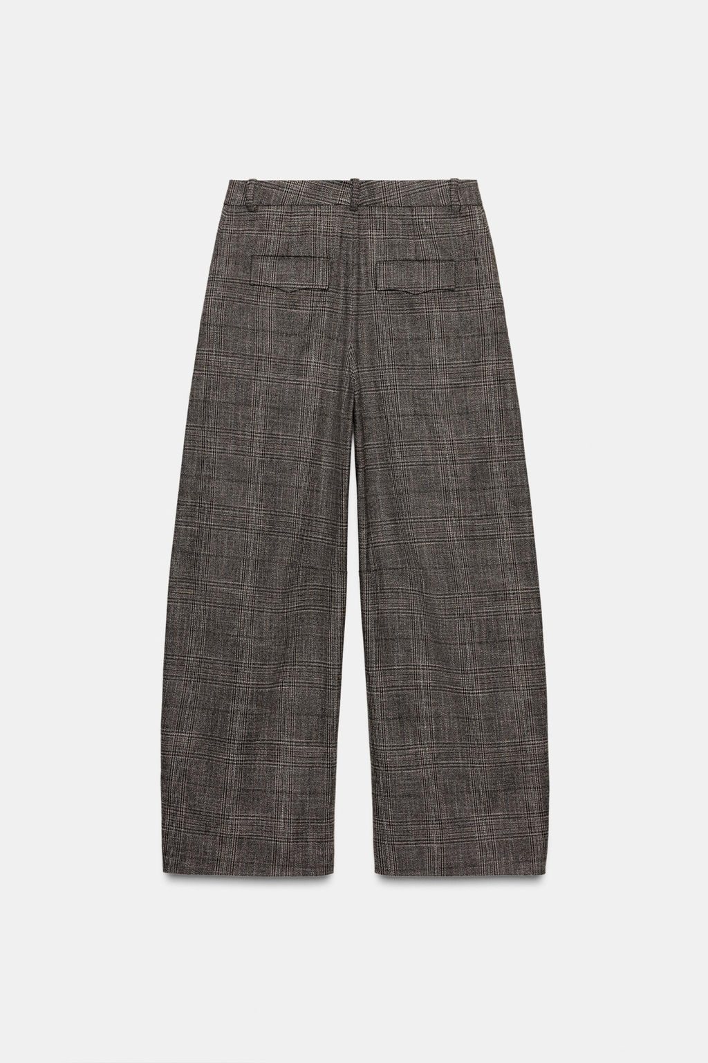 ZW COLLECTION CHECKED BALLOON TROUSERS WITH WOOL - Zara фото 7