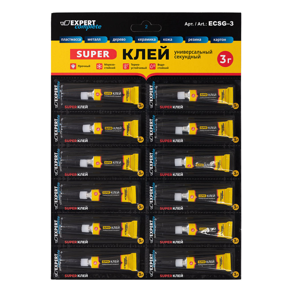 Expert Complete Premier Супер клей 12 шт х 3 г ECSG-3