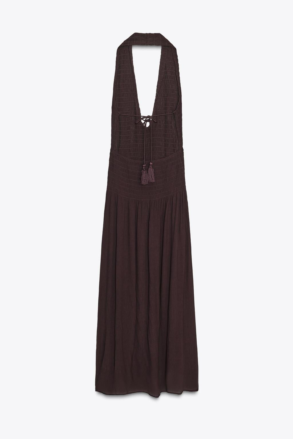 SMOCKED HALTER DRESS - Zara фото 9