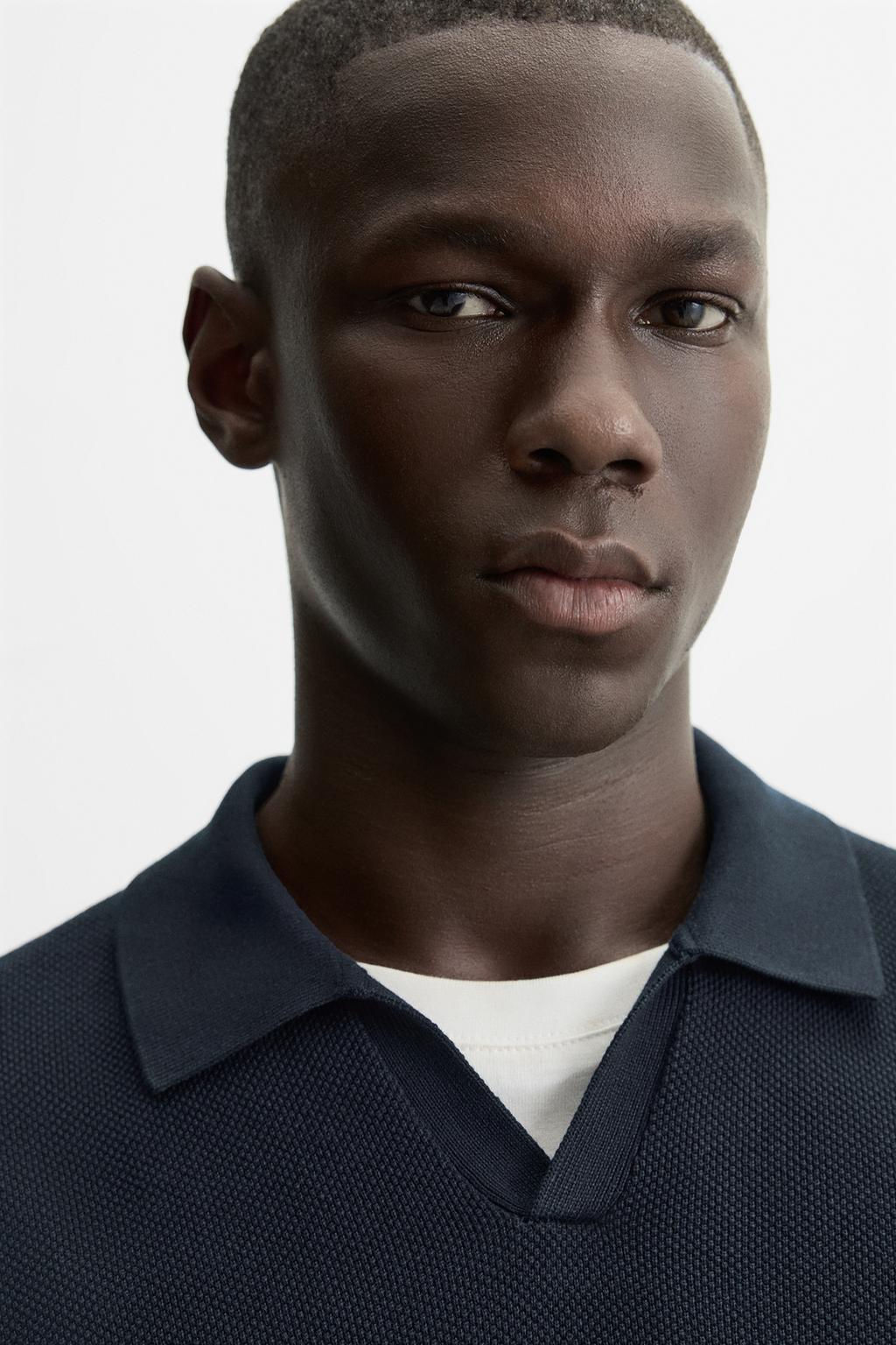 TEXTURED KNIT POLO SHIRT - Zara фото 32