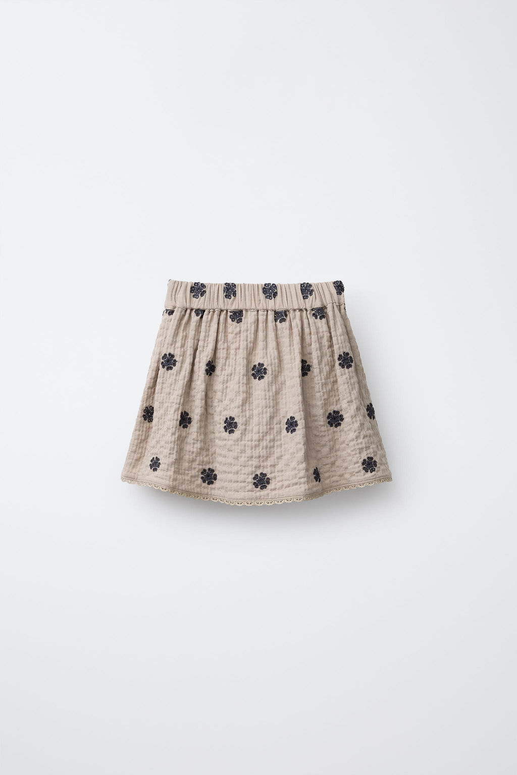 EMBROIDERED TEXTURED SKIRT