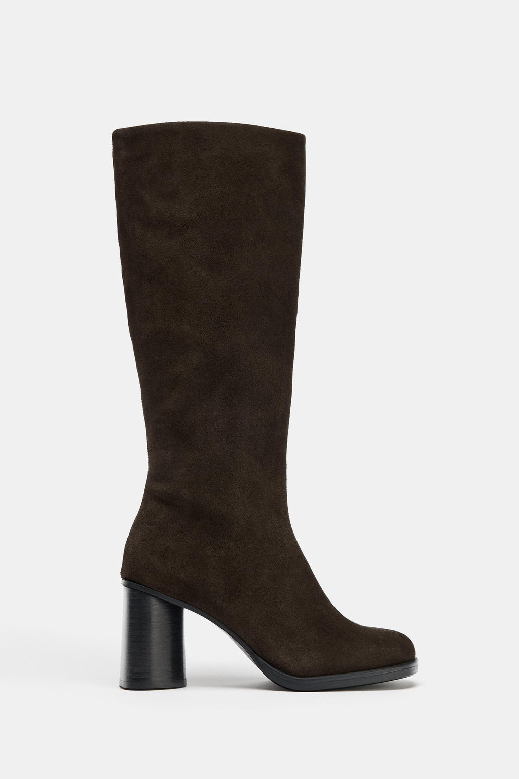 SPLIT SUEDE BOOTS WITH TOPSTITCHING - Zara фото 3
