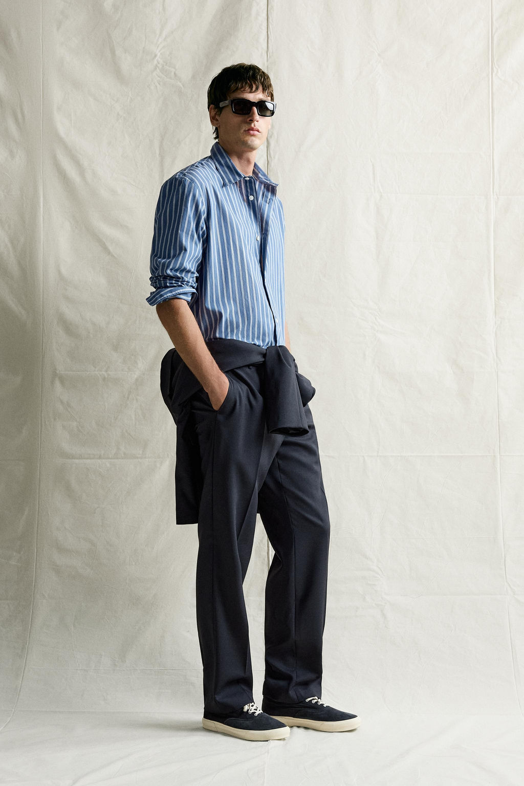 CAMISA RELAXED FIT RAYAS / ?ndigo claro - Zara фото 4