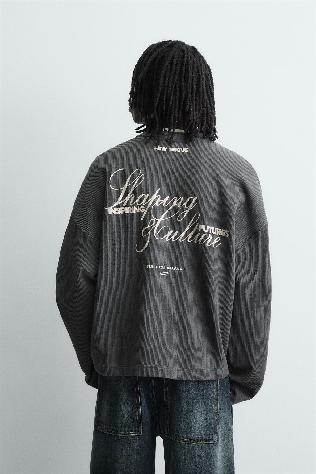 TEXTURED SWEATSHIRT WITH SLOGAN PRINT - Zara фото 11