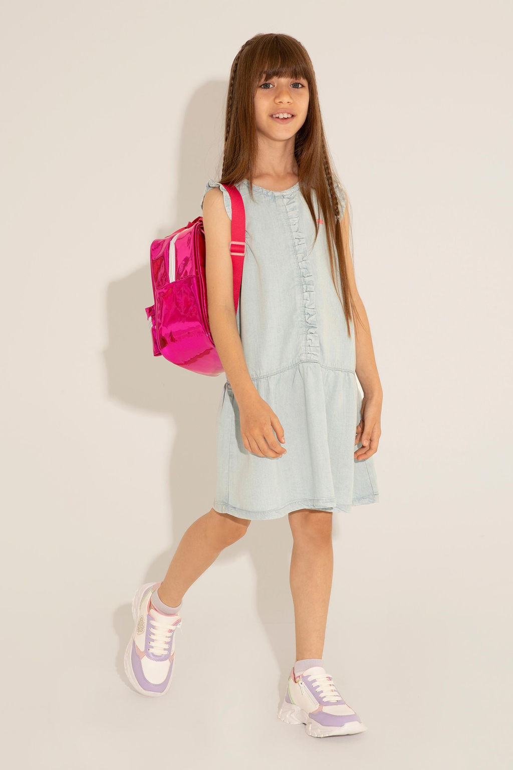 U. S. Polo Assn Голубое джинсовое платье без рукавов для девочки - U.s. polo assn фото 5