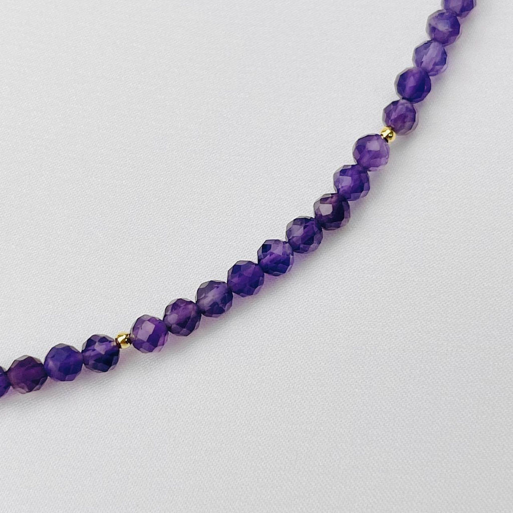 Колье из Розового кварца и Аметиста 42 см +