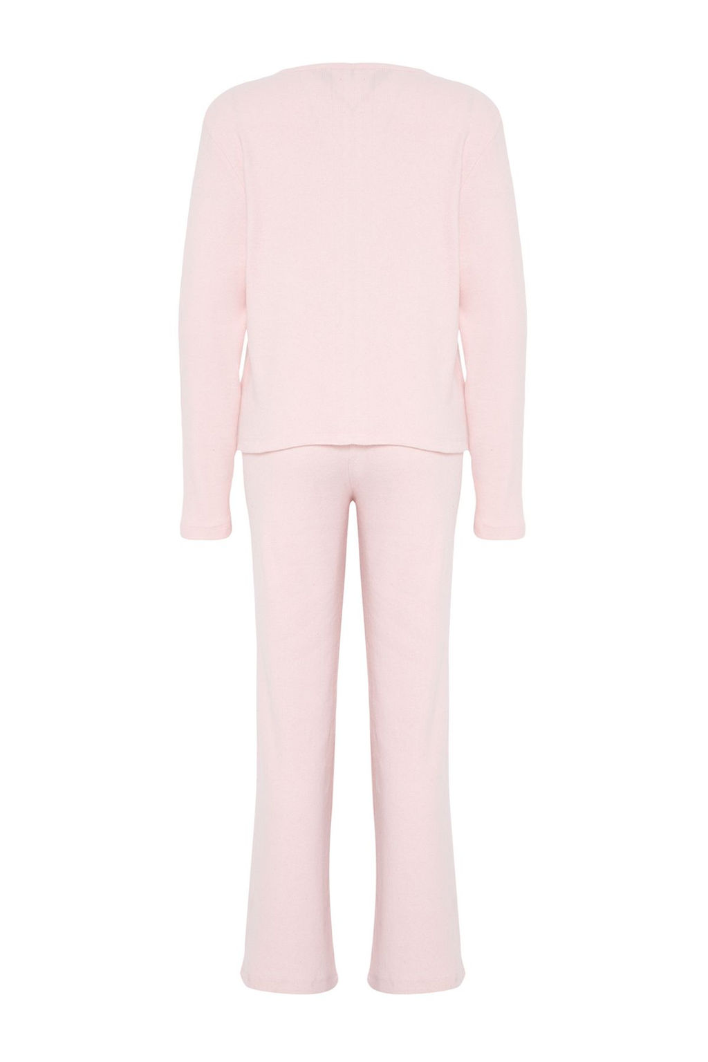 Trendyolmilla Pembe F?rcal? Soft Fitilli H?rka Orme Pijama Tak?m? THMAW25PT00074 фото 14