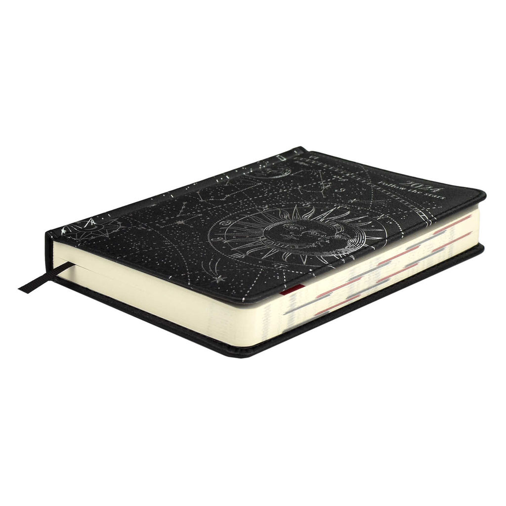 Ежедневник датированный 2024 ESCALADA, АСТРОЛОГИЧЕСКИЙ, А6+, 200 л., арт. 64243/ 20 ПЛОНЖЕ ЭКСТРА МЕТТАЛИК ЧЁРНЫЙ  фото 4