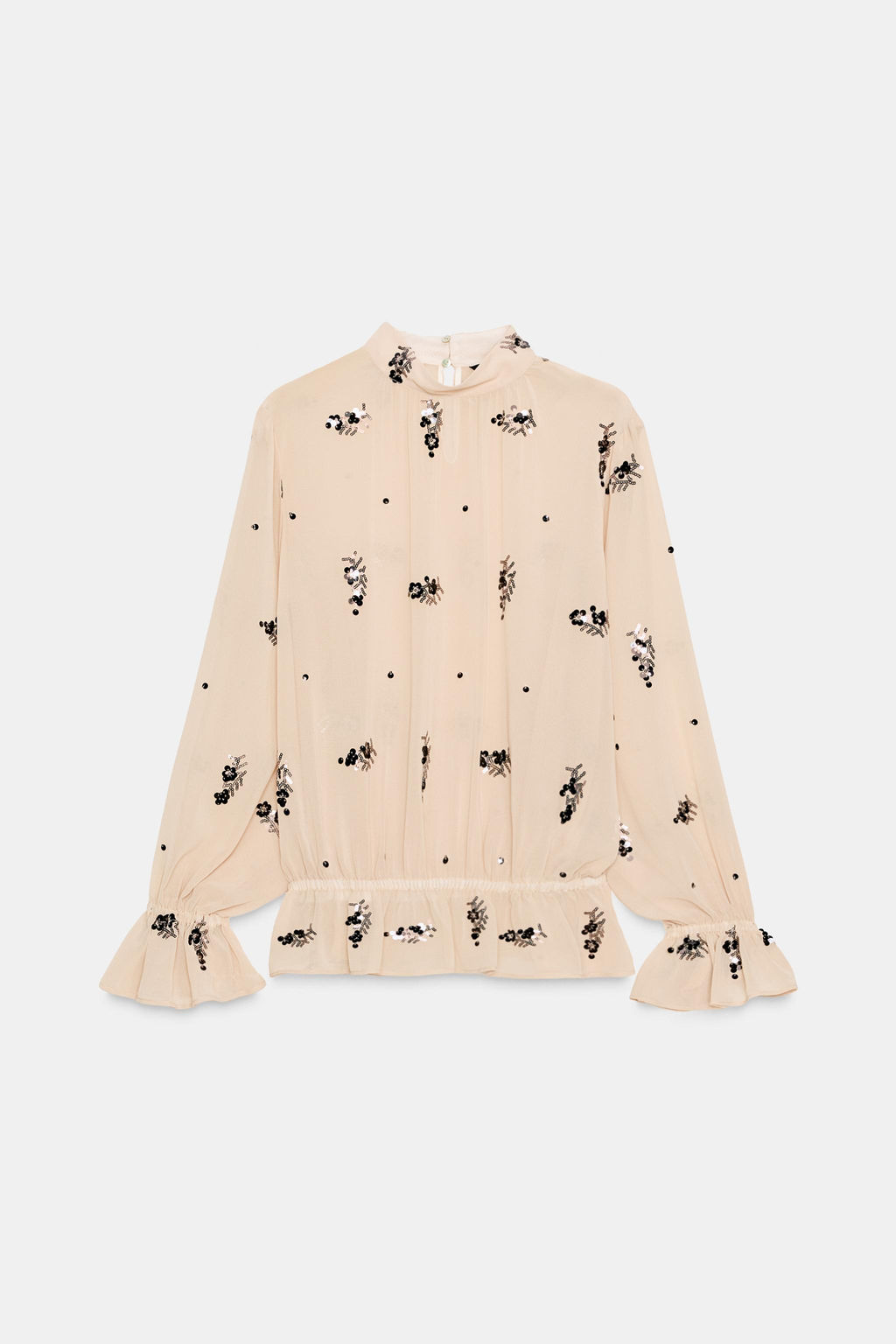 SEMI-SHEER SEQUIN BLOUSE - Zara фото 6