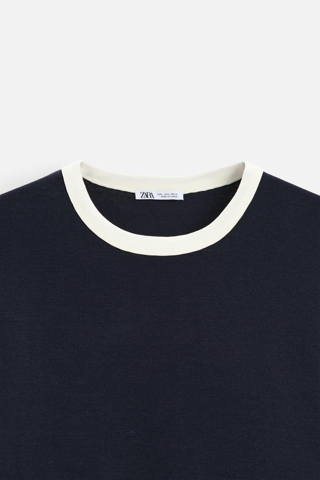BASIC CONTRAST RIB T-SHIRT - Zara фото 39
