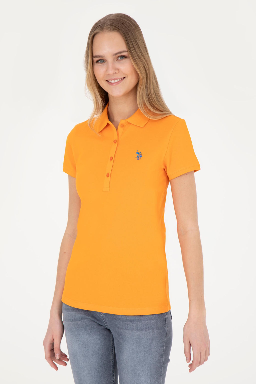Женская оранжевая базовая футболка Неожиданная скидка в корзине - U.s. polo assn фото 3