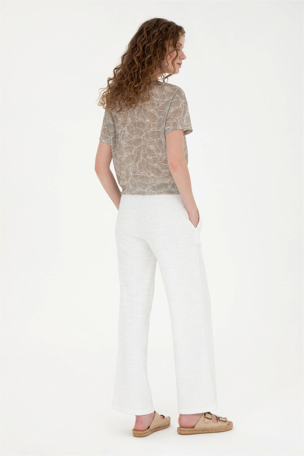 Женские спортивные штаны цвета экрю - U.s. polo assn фото 4