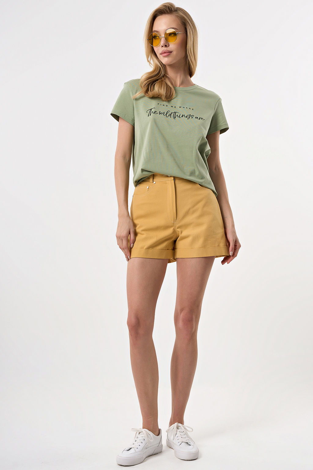 Футболка хлопковая с принтом шалфей