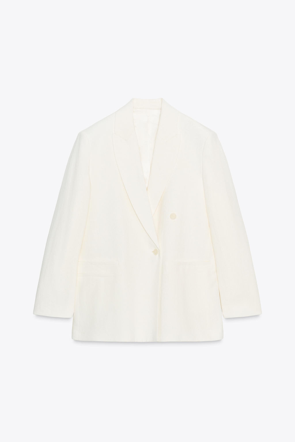 ZW COLLECTION DOUBLE-BREASTED LINEN BLEND BLAZER - Zara фото 10