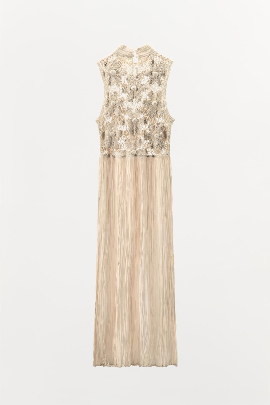 CONTRAST FLORAL EMBROIDERY DRESS - Zara фото 7