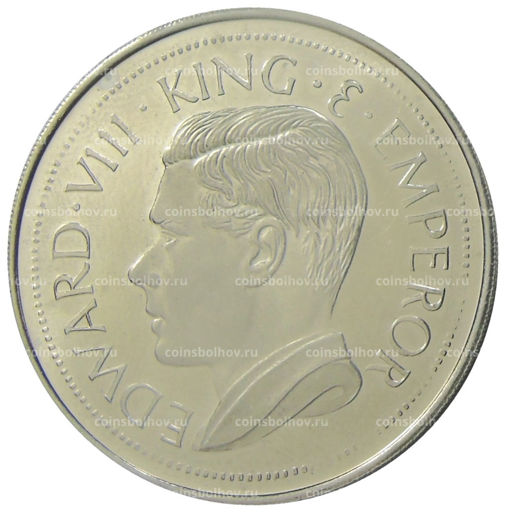 Монетовидный жетон 1 крона 1936 года Сьерра-Леоне (паттерн Эдварда VIII)