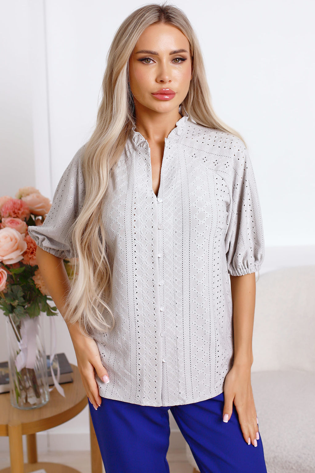 Блуза Люция (серая) Б15327-45М