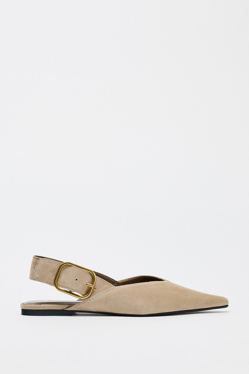 SPLIT SUEDE SLINGBACK SHOES WITH BUCKLE