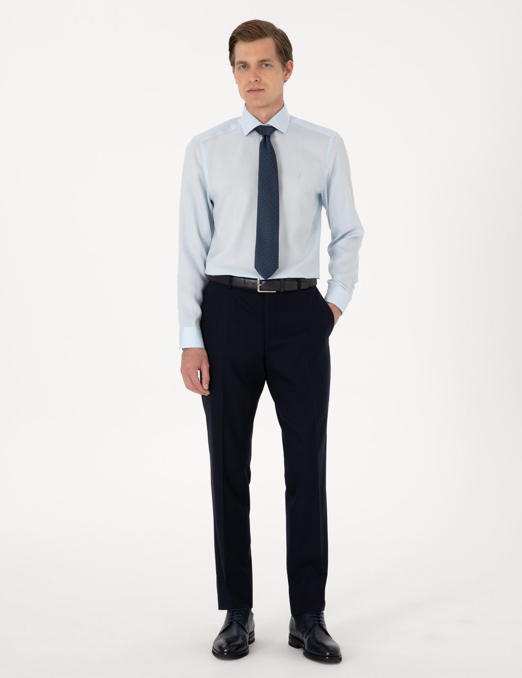 A__k Mavi Slim Fit Uzun Kollu G_mlek - Pierre cardin фото 5