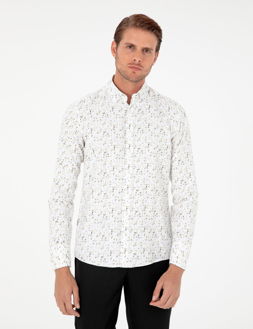 Gri Slim Fit Uzun Kollu G_mlek - Pierre cardin фото 3