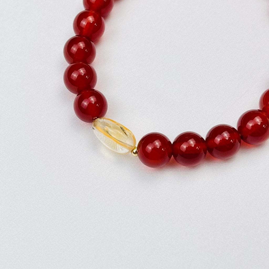 Браслет из Сердолика и Цитрина 17 см