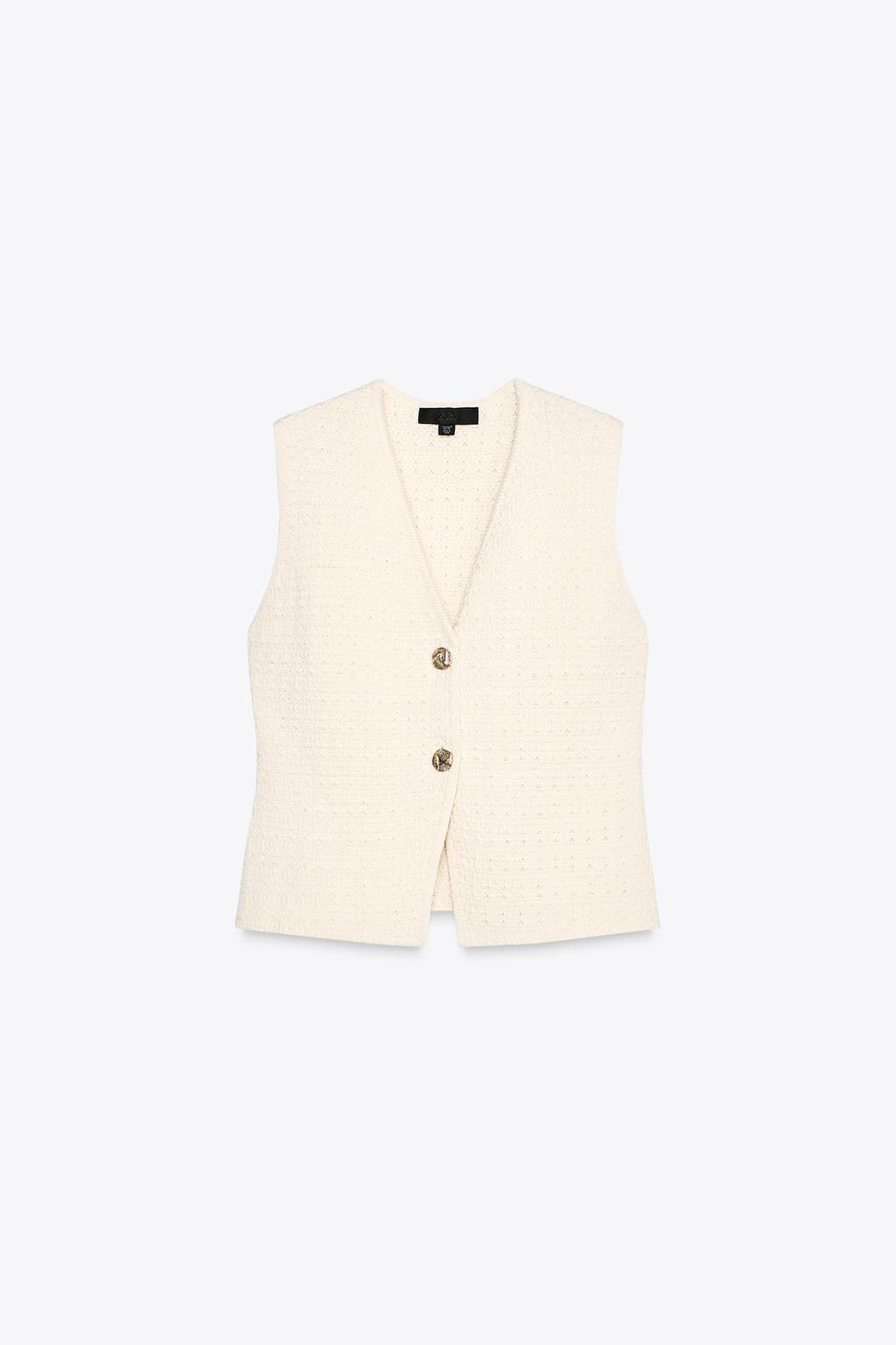 TEXTURED KNIT WAISTCOAT - Zara фото 4