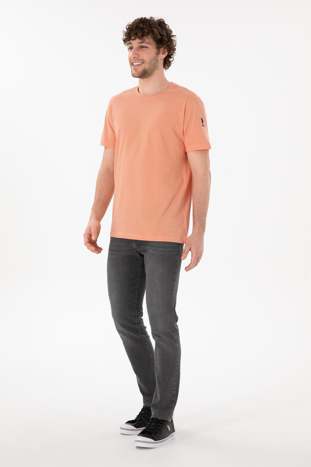Erkek Regular Fit Bisiklet Yaka Somon Basic Ti__rt Sepette S_rpriz _ndirim - U.s. polo assn фото 5