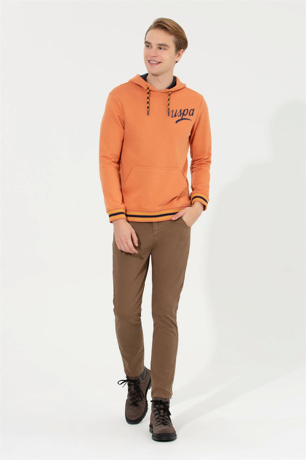 Мужские брюки чинос кокосового цвета - U.s. polo assn фото 8