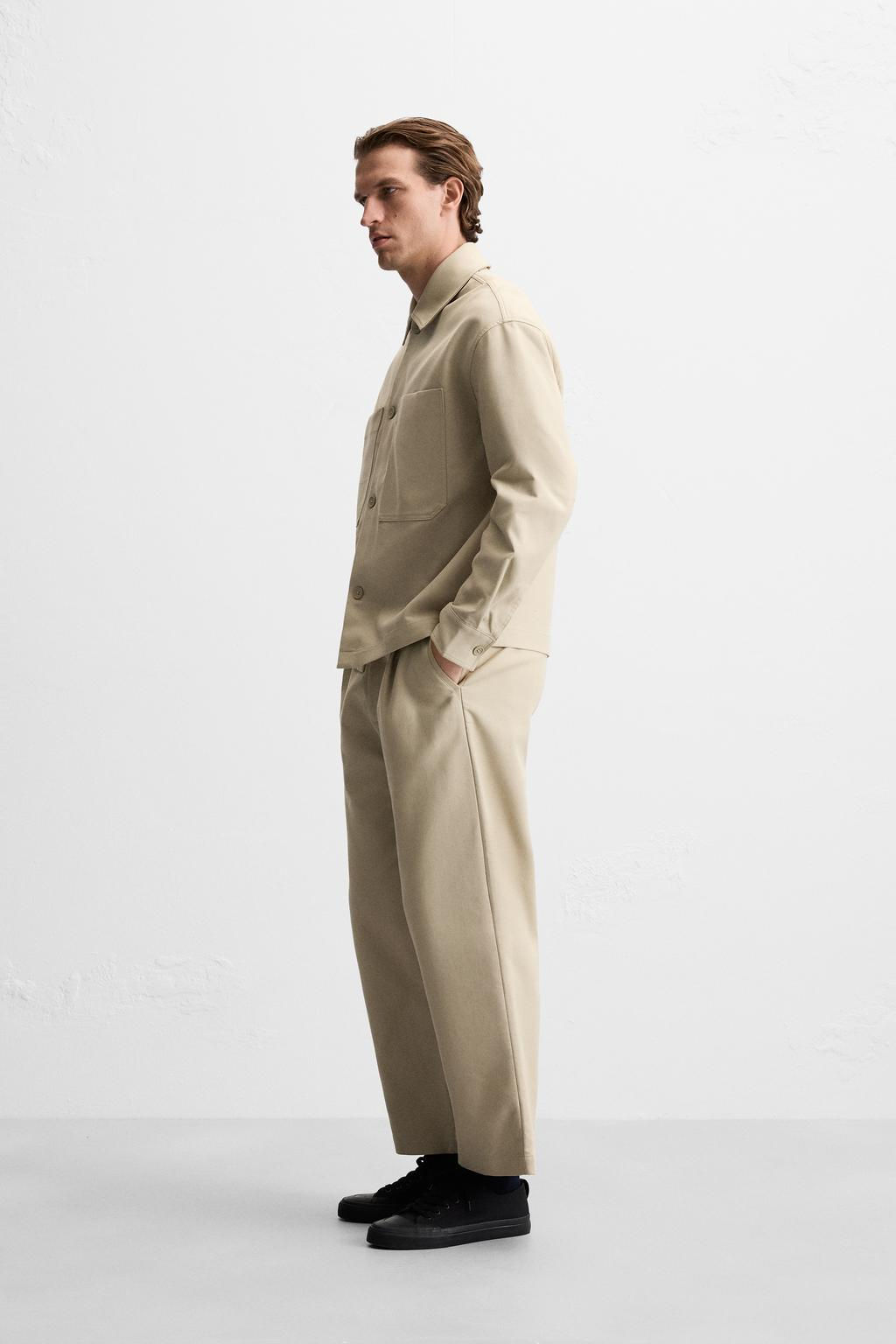 STRAIGHT-LEG PLEATED TROUSERS - Zara фото 4